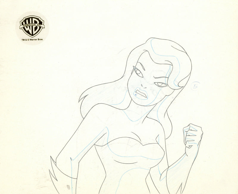 Batman The Animated Series Original Production Cel with Matching Drawing: Poison Ivy
