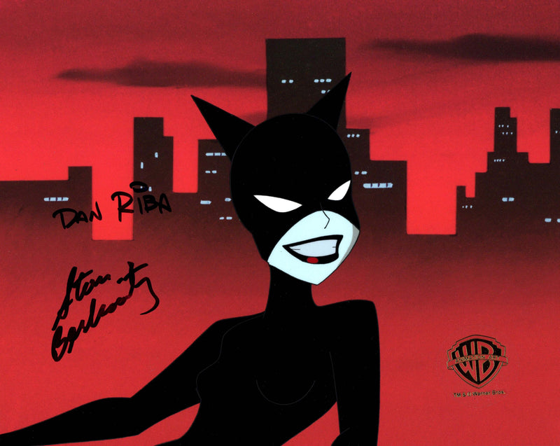 The New Batman Adventures Original Production Cel Signed by Dan Riba and Stan Berkowitz: Catwoman