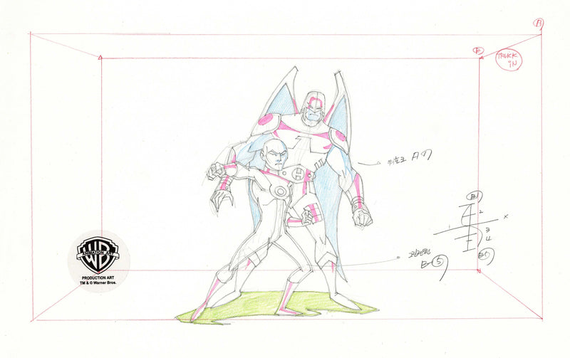 Justice League Unlimited Original Production Drawing: Kai-Ro, Warhawk