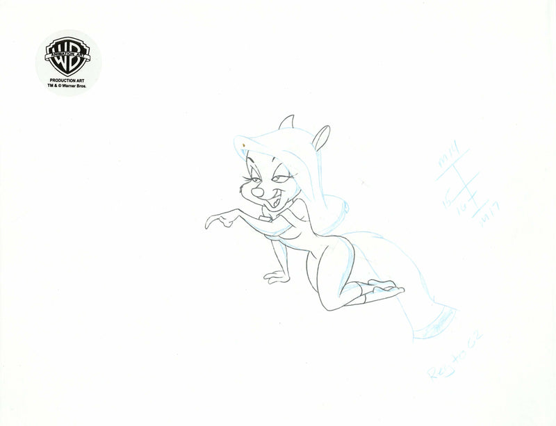 Animaniacs Original Production Cel with Matching Drawings: Minerva, Newt