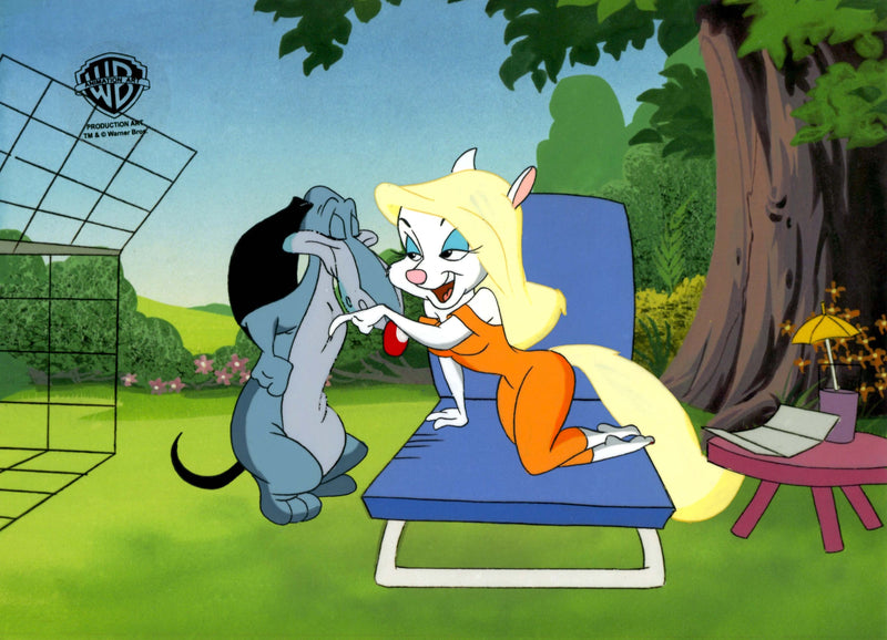 Animaniacs Original Production Cel with Matching Drawings: Minerva, Newt