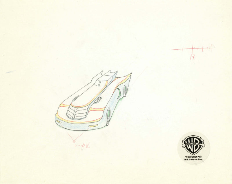 Batman The Animated Series Original Production Drawing: Batmobile
