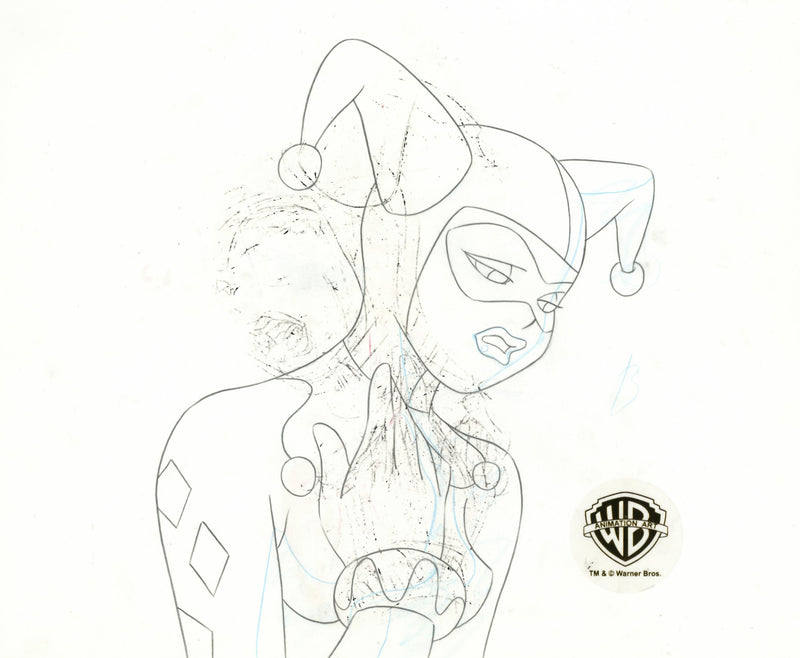 Batman The Animated Series Original Production Cel with Matching Drawing: Harley Quinn