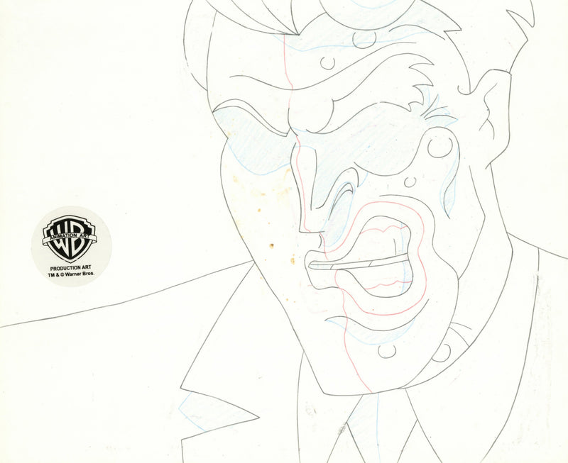 Batman The Animated Series Original Production Cel with Matching Drawing: Two-Face