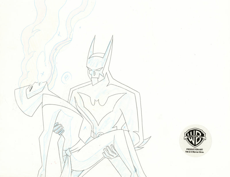 Batman Beyond Original Production Cel with Matching Drawing: Batman, Queen