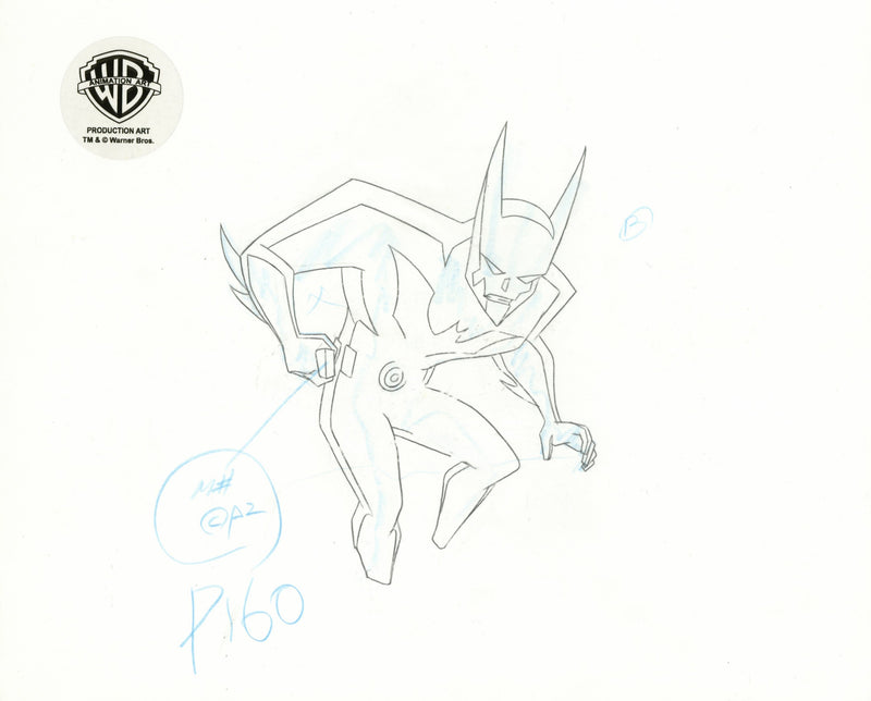Batman Beyond Original Production Cel with Matching Drawing: Batman