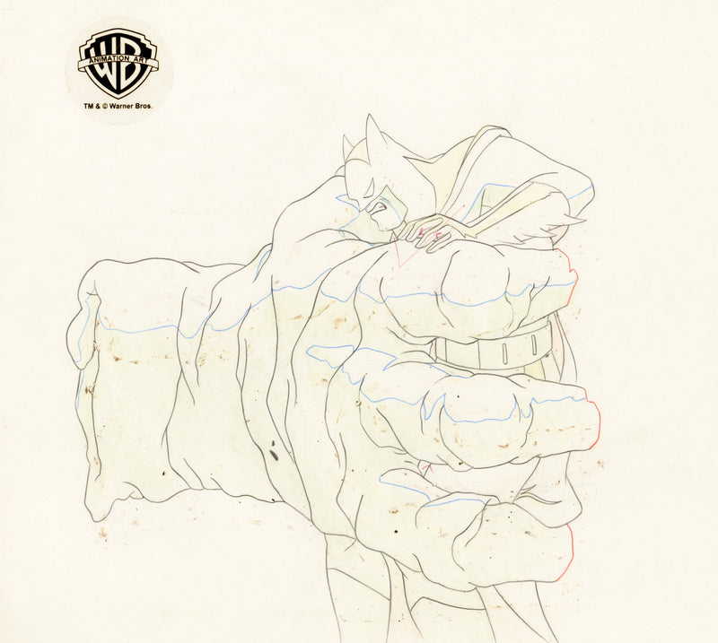 Batman The Animated Series Original Production Cel with Matching Drawing: Batman