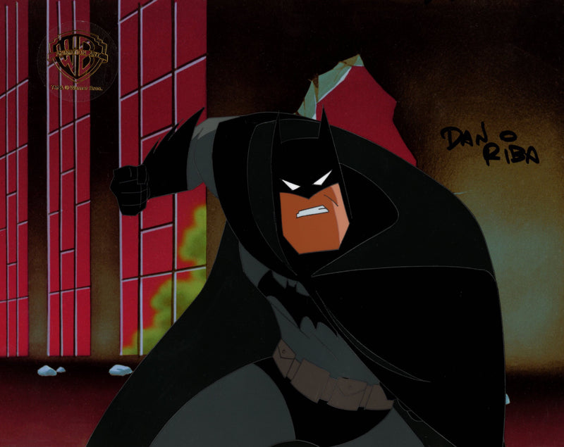 The New Batman Adventures Original Production Cel Signed by Dan Riba: Batman