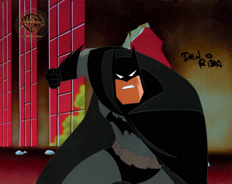 The New Batman Adventures Original Production Cel Signed by Dan Riba: Batman