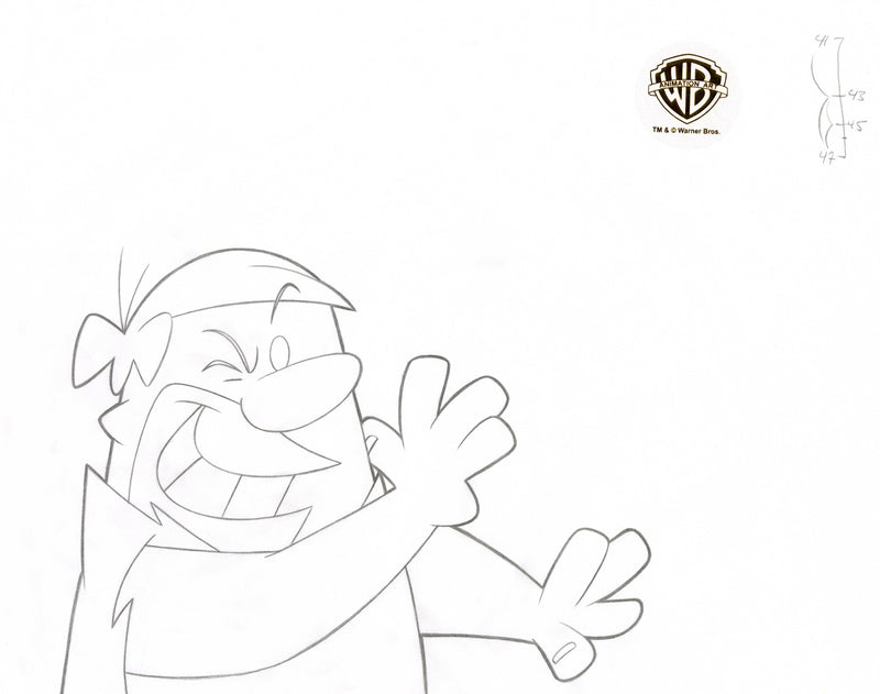 The Flintstones Original Production Cel With Matching Drawing Signed Bob Singer: Barney Rubble