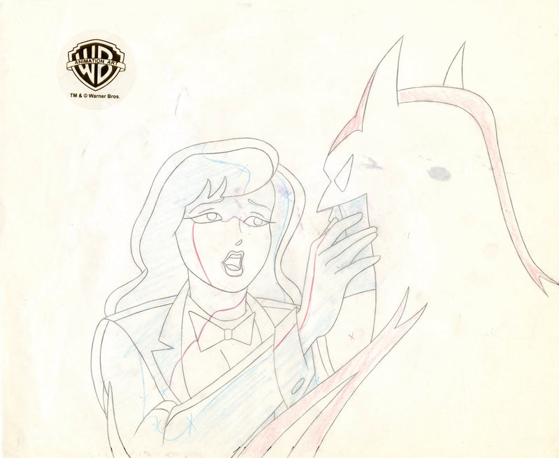 Batman The Animated Series Original Production Cel with Matching Drawing: Zatanna, Batman