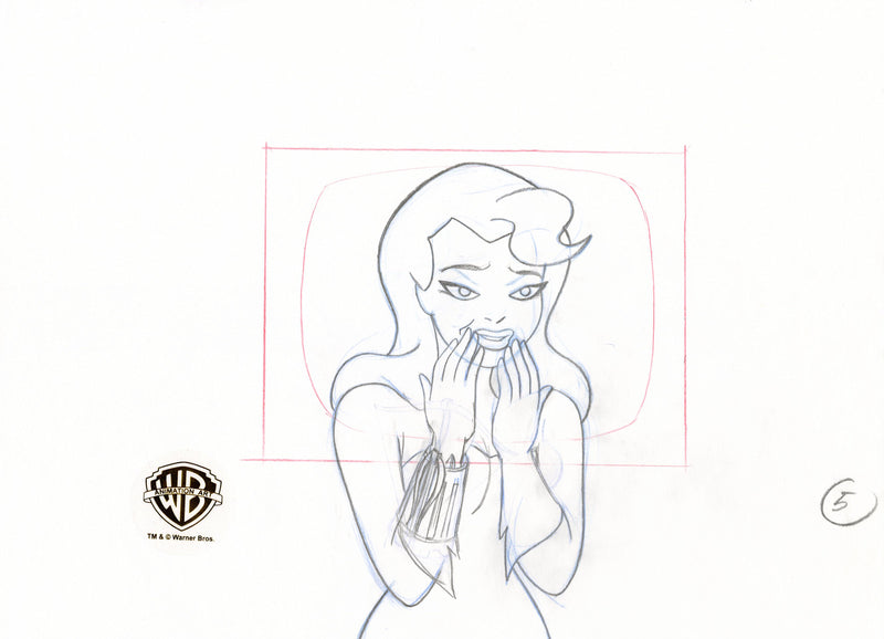 Batman The Animated Series Original Production Drawing Pair: Poison Ivy