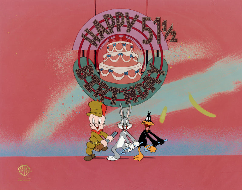 Looney Tunes Original Production Cel: Elmer Fudd, Bugs Bunny, Daffy Duck