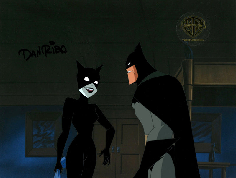 The New Batman Adventures Original Production Cel Signed by Dan Riba: Batman, Catwoman