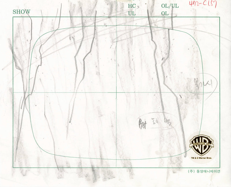 Batman Beyond Original Production Cel on Original Background with Matching Drawings: Bruce Wayne