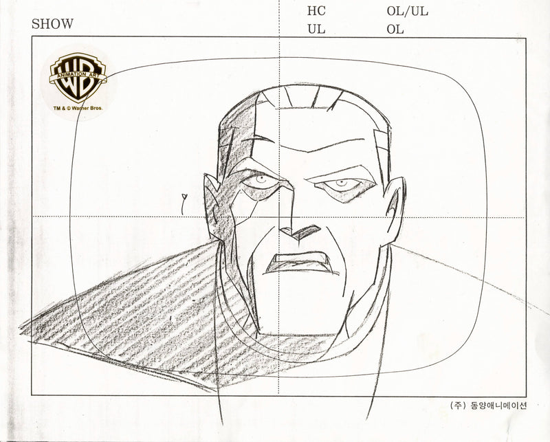 Batman Beyond Original Production Cel on Original Background with Matching Drawings: Bruce Wayne