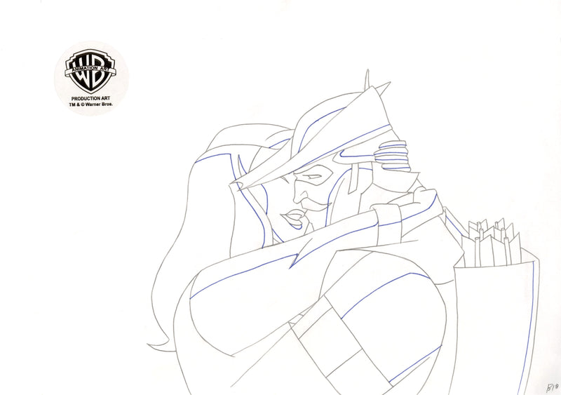 Justice League Unlimited Original Production Drawing: Black Canary, Green Arrow