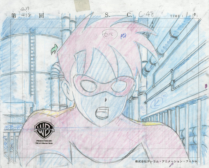 The New Batman Adventures Original Production Drawing: Robin