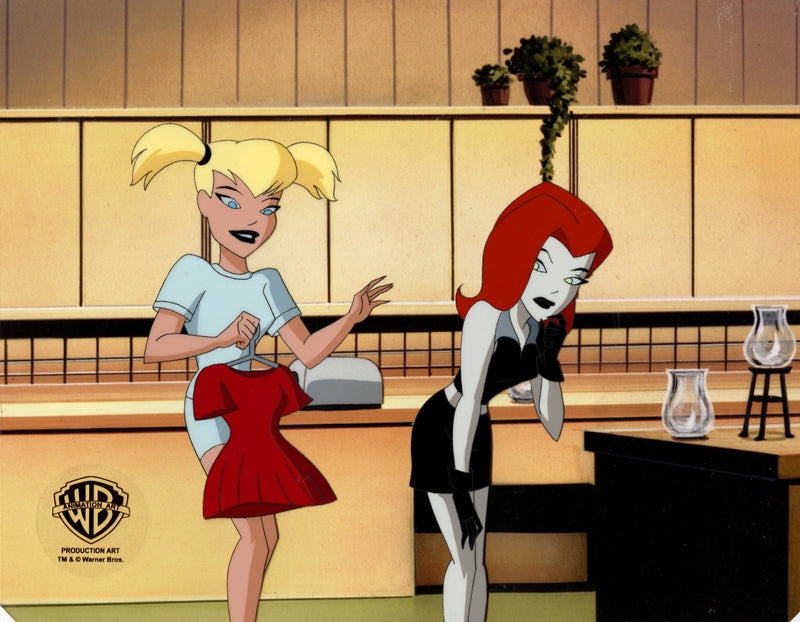 The New Batman Adventures Original Production Cel with Matching Drawing: Harley Quinn, Poison Ivy