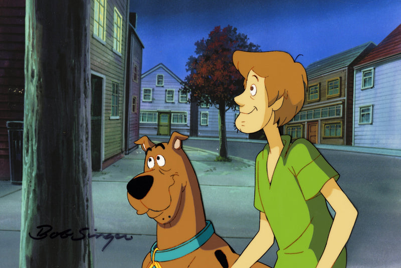 Scooby-Doo on Zombie Island Original Production Cel with Matching Drawing Signed by Bob Singer: Scooby, Shaggy