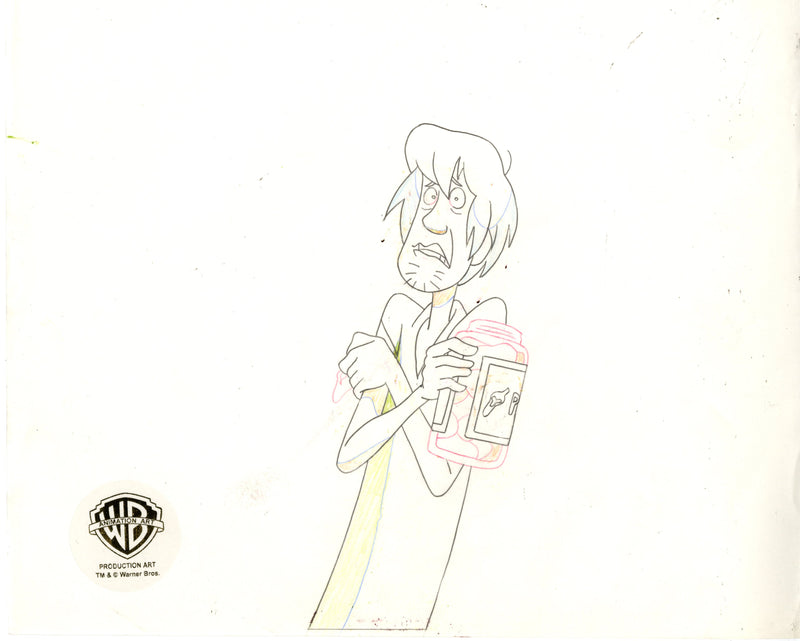 Scooby-Doo on Zombie Island Original Production Cel With Matching Drawings Signed by Bob Singer: Shaggy, Scooby