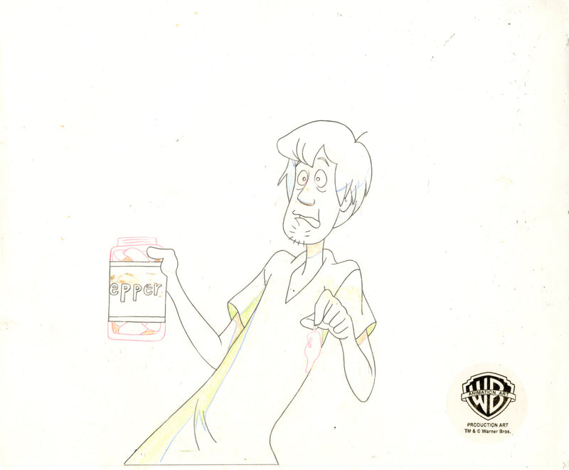 Scooby-Doo on Zombie Island Original Production Cel with Matching Drawings Signed by Bob Singer: Scooby-Doo, Shaggy