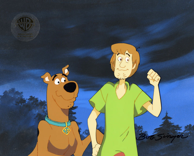 Scooby-Doo on Zombie Island Original Production Cel with Matching Drawing Signed by Bob Singer: Scooby, Shaggy