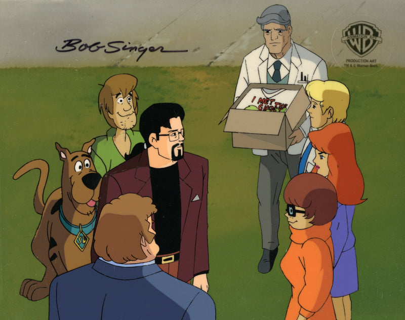 Scooby Doo and the Witch's Ghost Original Production Cel and Drawing Signed by Bob Singer: Mystery Gang, Ben Ravencroft, Mayor Corey, Mr. McKnight