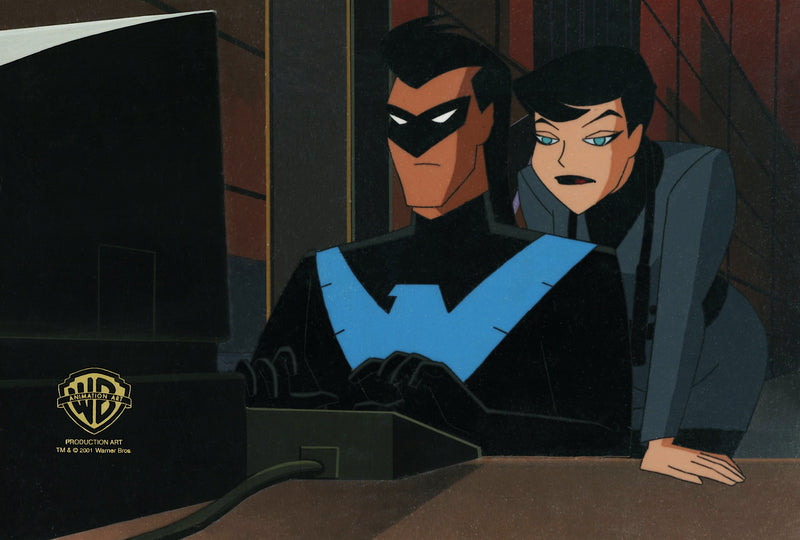 The New Batman Adventures Original Production Cel On Original Background: Nightwing, Selina Kyle