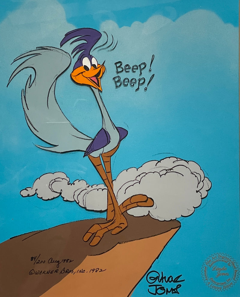 Looney Tunes Limited Edition Cel Signed by Chuck Jones: Roadrunner