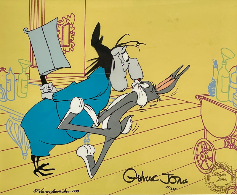 Looney Tunes Limited Edition Cel Signed by Chuck Jones: Bugs and Witch Hazel