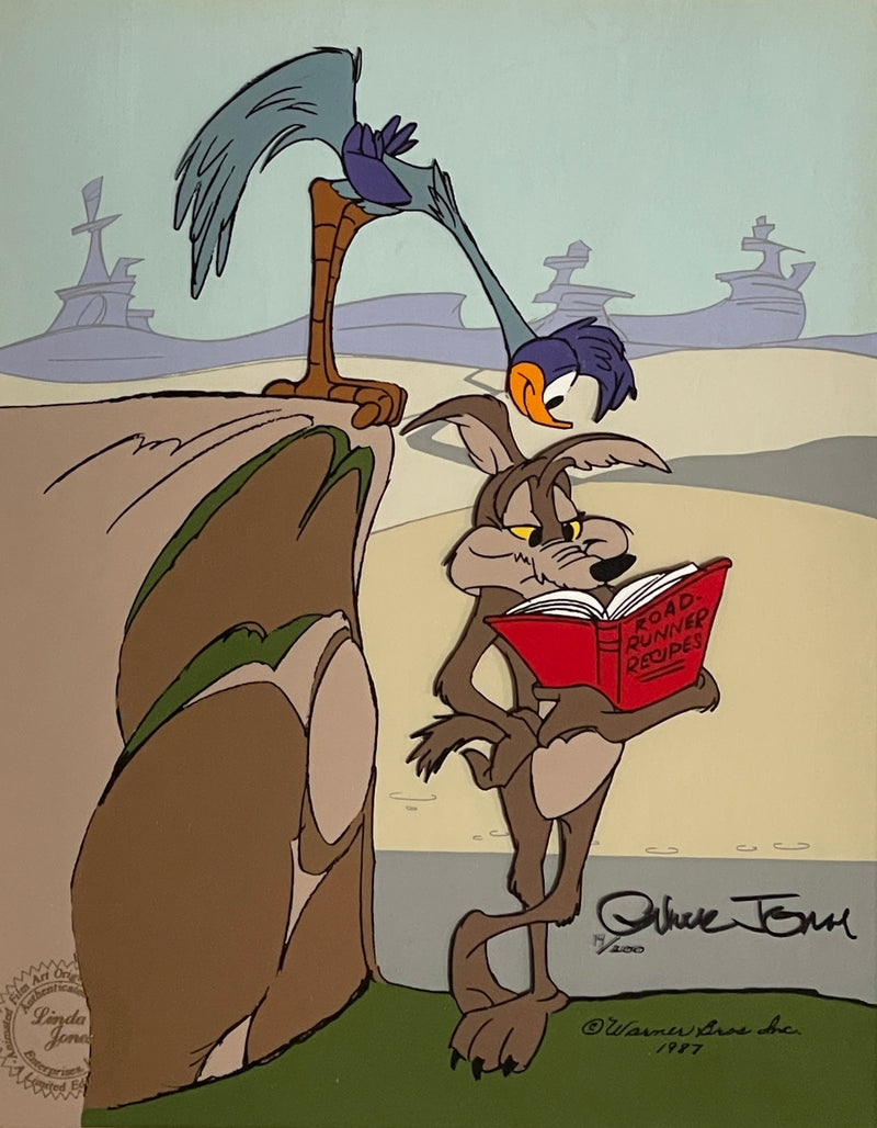 Looney Tunes Limited Edition Cel Signed by Chuck Jones: Roadrunner and Wile E. Coyote
