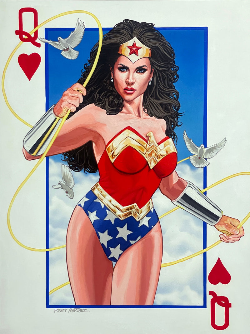 Randy Martinez Original Painting: Wonder Woman Queen of Hearts