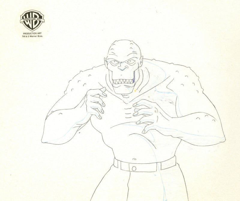 Batman The Animated Series Original Production Cel with Matching Drawing: Killer Croc