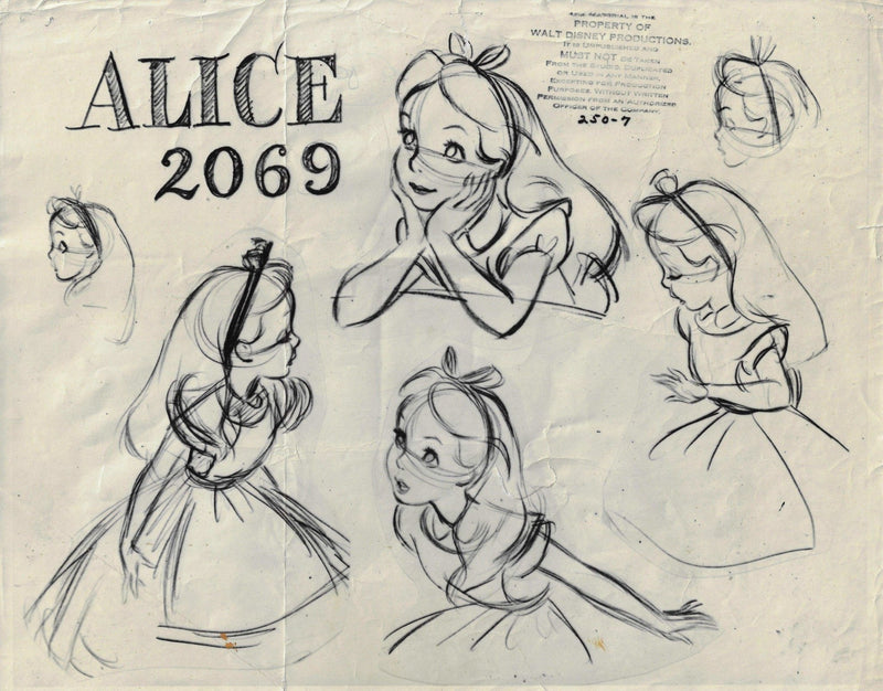 Alice In Wonderland Original Production Model Sheet - Choice Fine Art