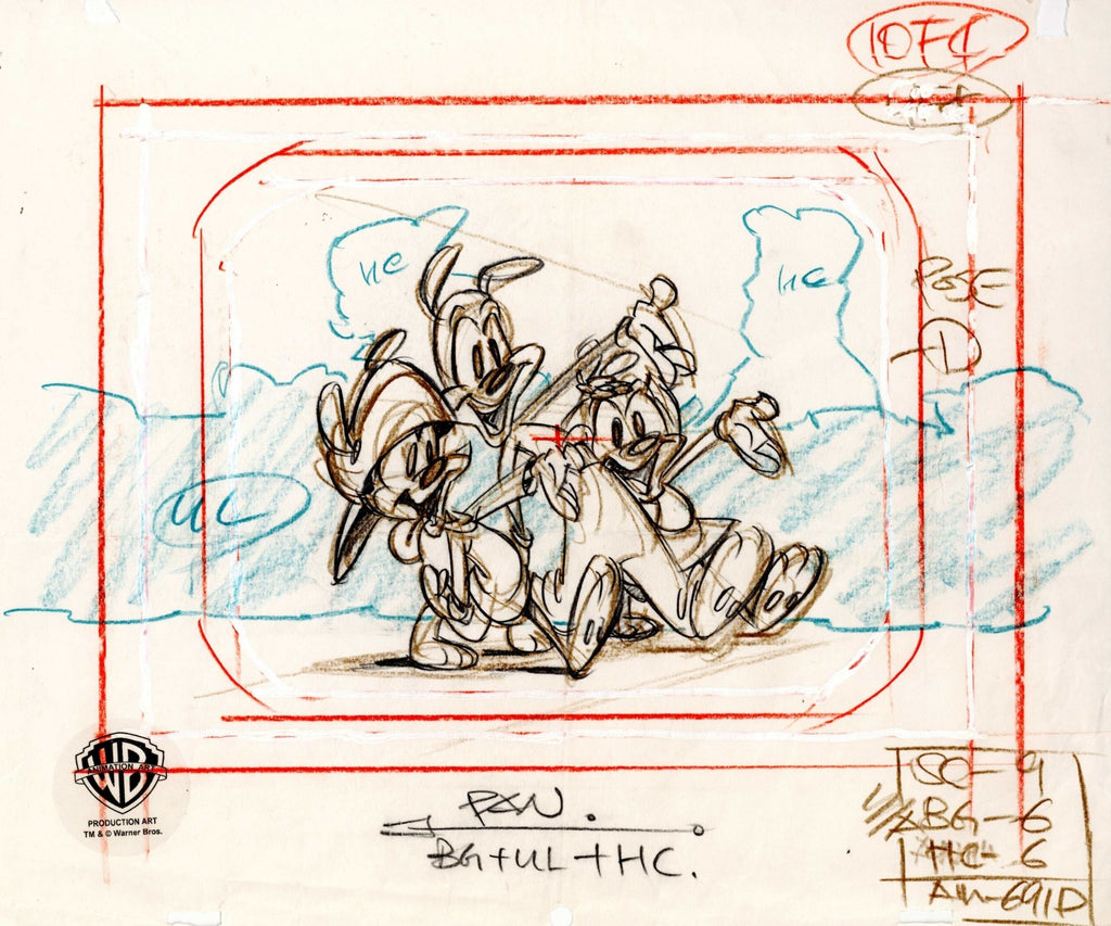 Animaniacs Original Production Drawing: Yakko, Wakko, and Dot - Choice Fine Art