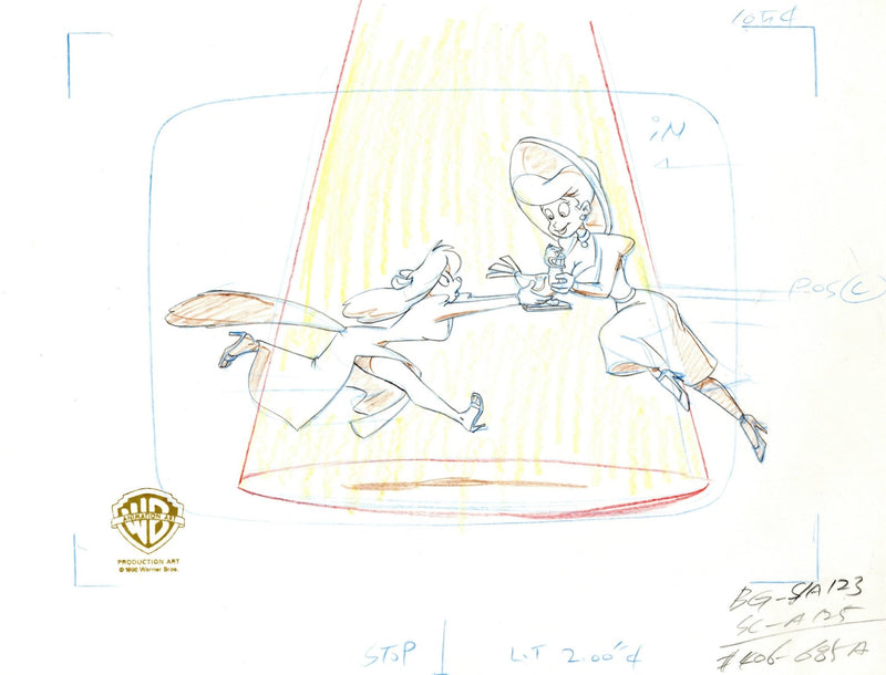 Animaniacs Original Production Layout Drawing: Minerva and Hello Nurse - Choice Fine Art