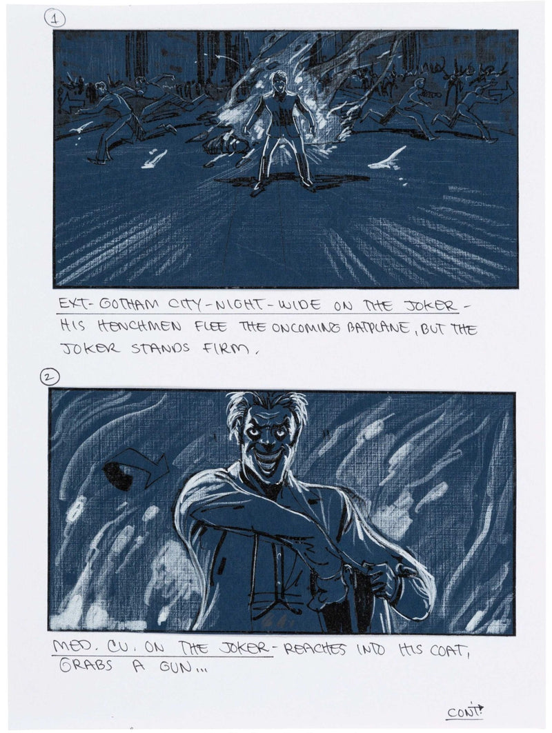 Batman Joker Storyboard Original Art Sequence of 4 - Choice Fine Art