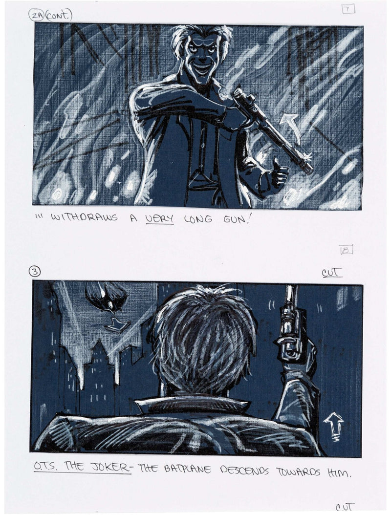 Batman Joker Storyboard Original Art Sequence of 4 - Choice Fine Art