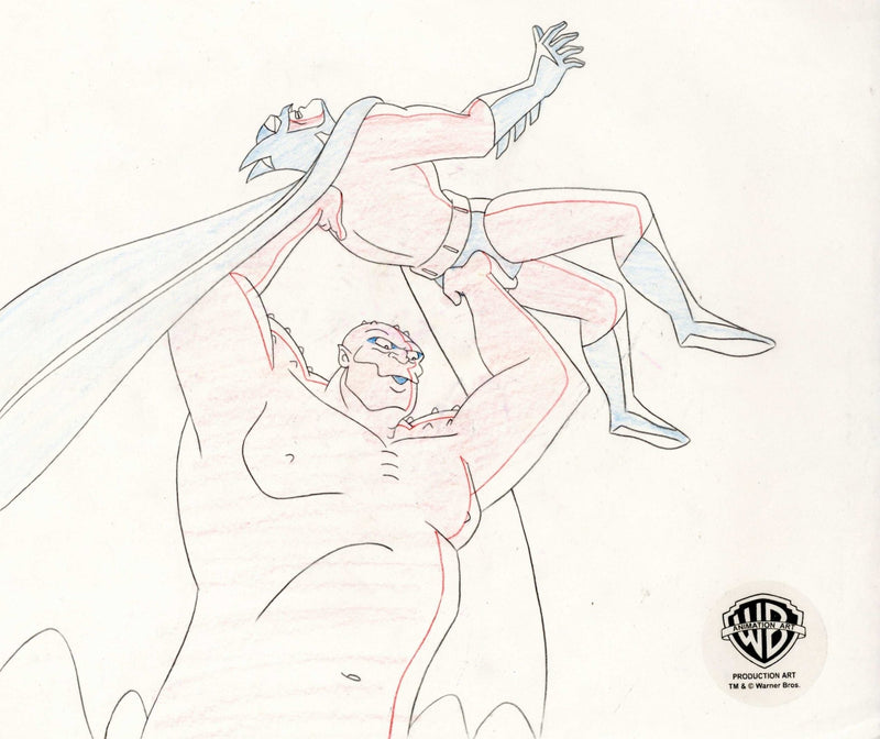 Batman Original Production Drawing: Batman and Killer Croc - Choice Fine Art