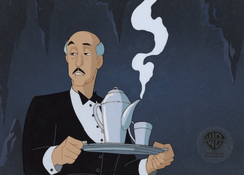 Batman The Animated Series Original Production Cel On Original Background: Alfred Pennyworth - Choice Fine Art