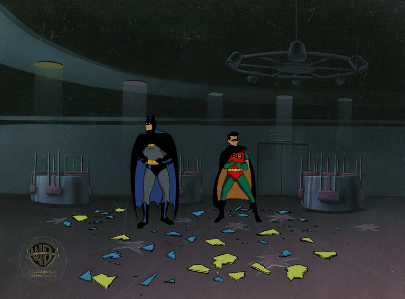 Batman The Animated Series Original Production Cel On Original Background: Batman and Robin - Choice Fine Art