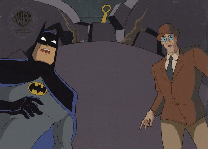 Batman The Animated Series Original Production Cel On Original Background: Batman and The Clock King - Choice Fine Art