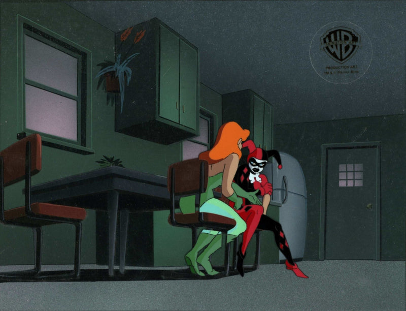 Batman The Animated Series Original Production Cel On Original Background: Harley Quinn and Poison Ivy - Choice Fine Art