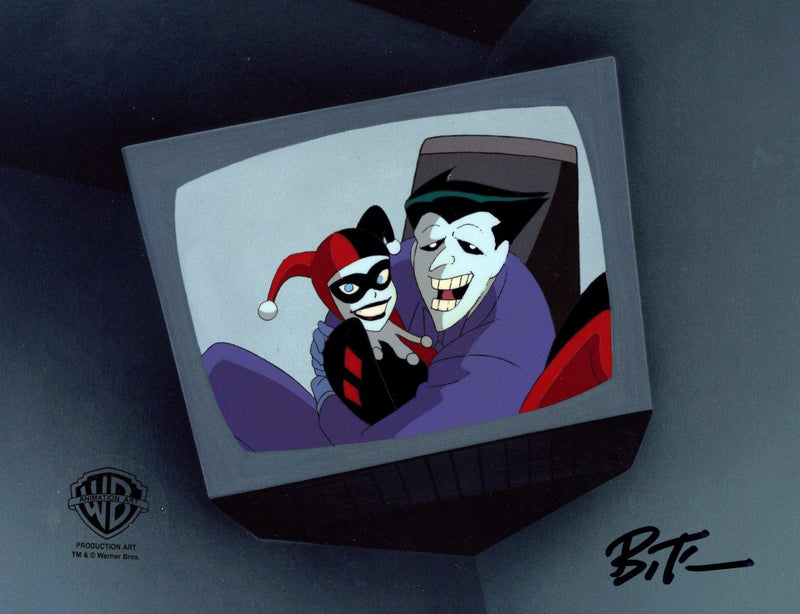 Batman the Animated Series Original Production Cel signed by Bruce Timm: Joker and Harley Quinn - Choice Fine Art