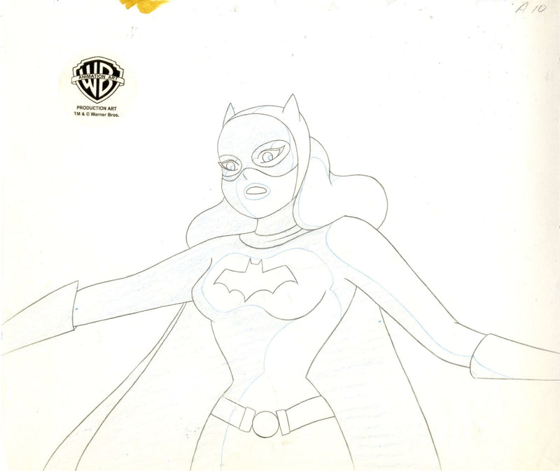 Batman The Animated Series Original Production Cel with Matching Drawing on Original Background signed by Bruce Timm: Batgirl - Choice Fine Art