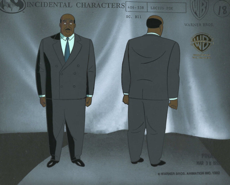 Batman the Animated Series Original Production Color Model Sheet Set: Lucius Fox - Choice Fine Art