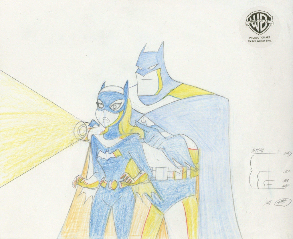Batman The Animated Series Original Production Drawing: Batman and Batgirl - Choice Fine Art