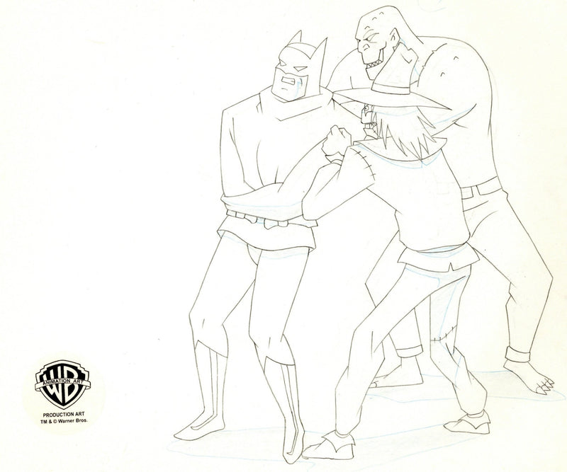 Batman The Animated Series Original Production Drawing: Batman, Scarecrow, and Killer Croc - Choice Fine Art