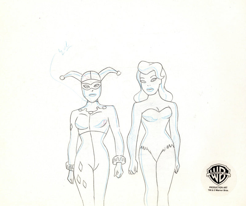 Batman The Animated Series Original Production Drawing: Harley and Poison Ivy - Choice Fine Art